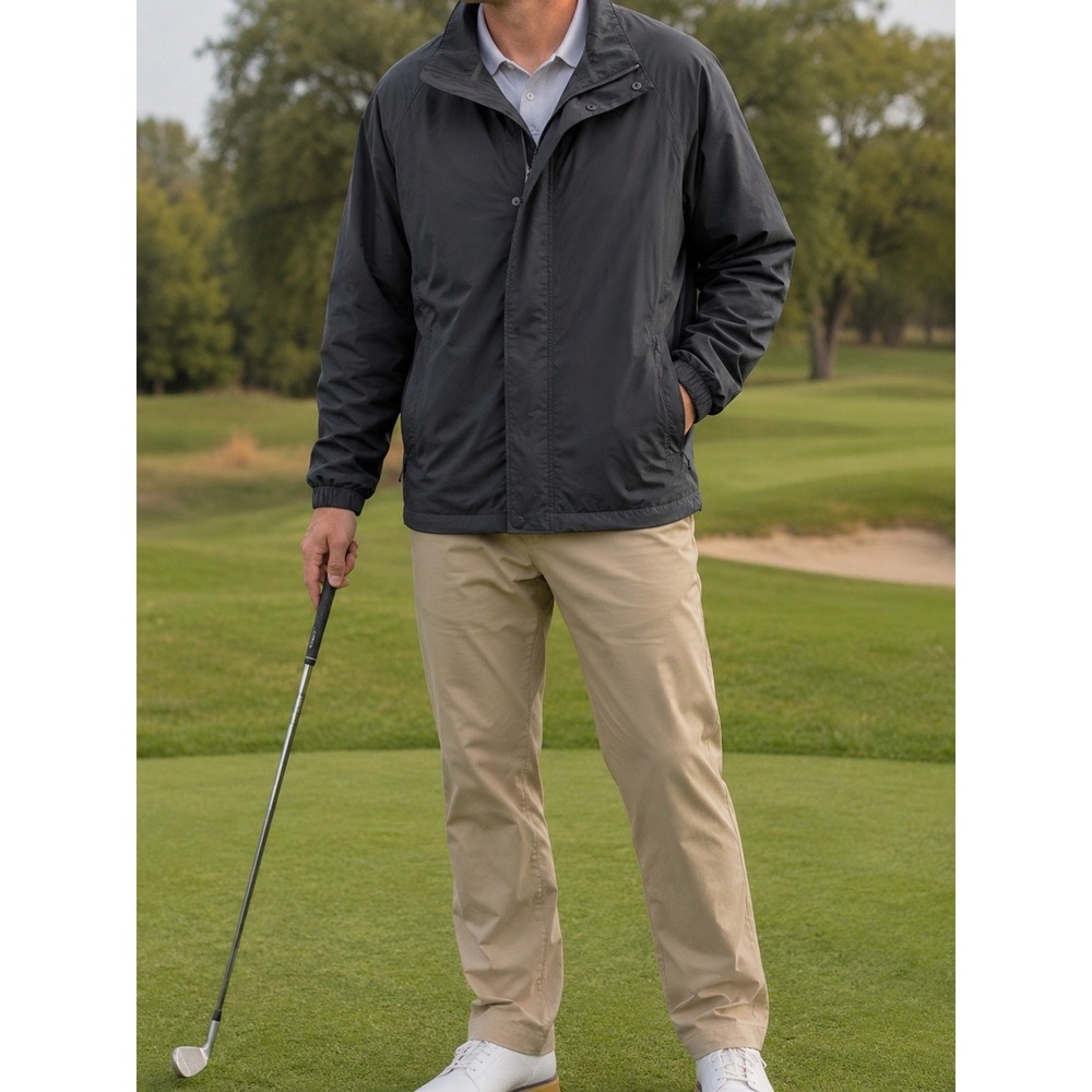 Nike Golf Storm-FIT Jacket Mens Large Black Full Zip Windbreaker Rain Coat L